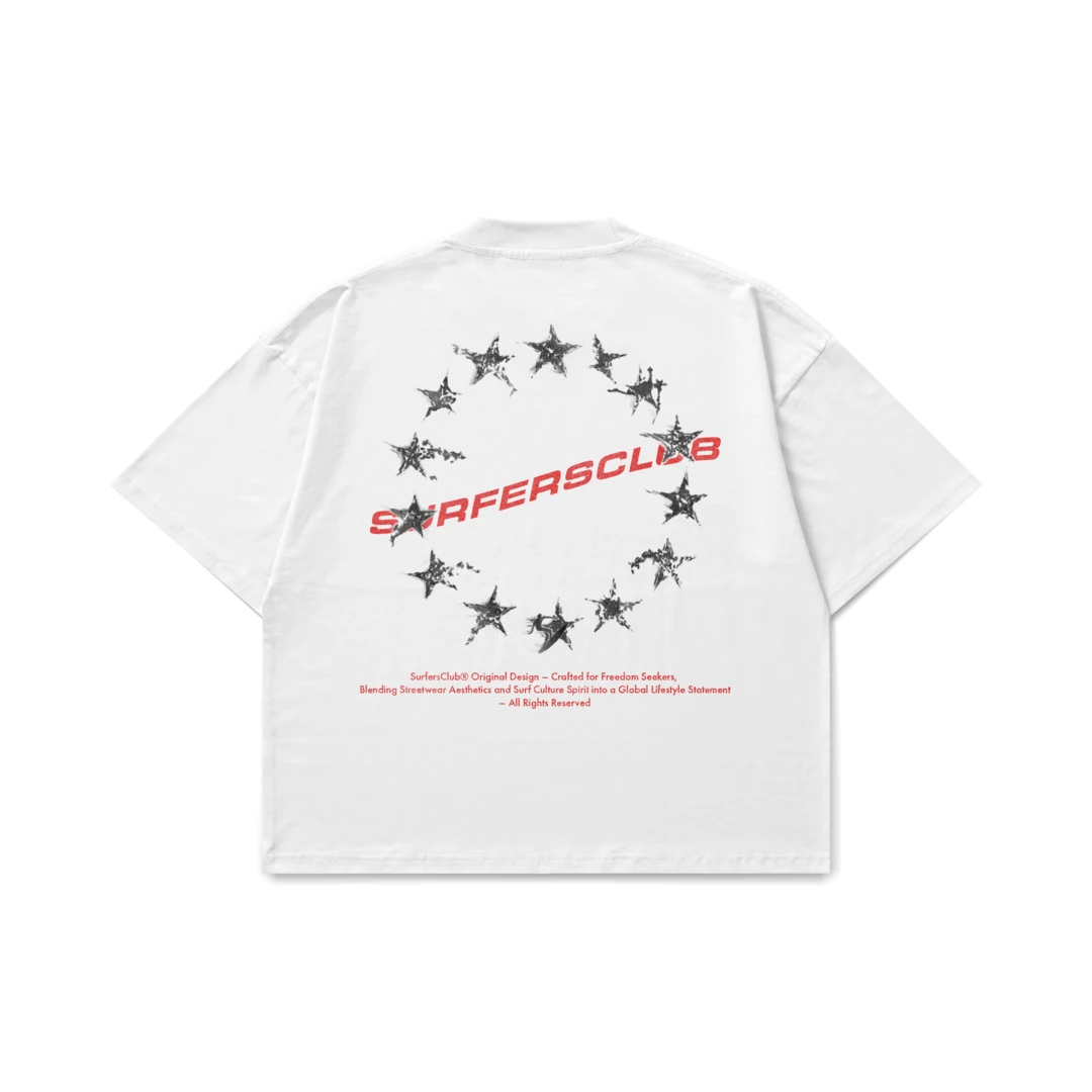 Surfersclub "Cosmic Rider" Boxy T-Shirt - Beyaz [Ön Sipariş]