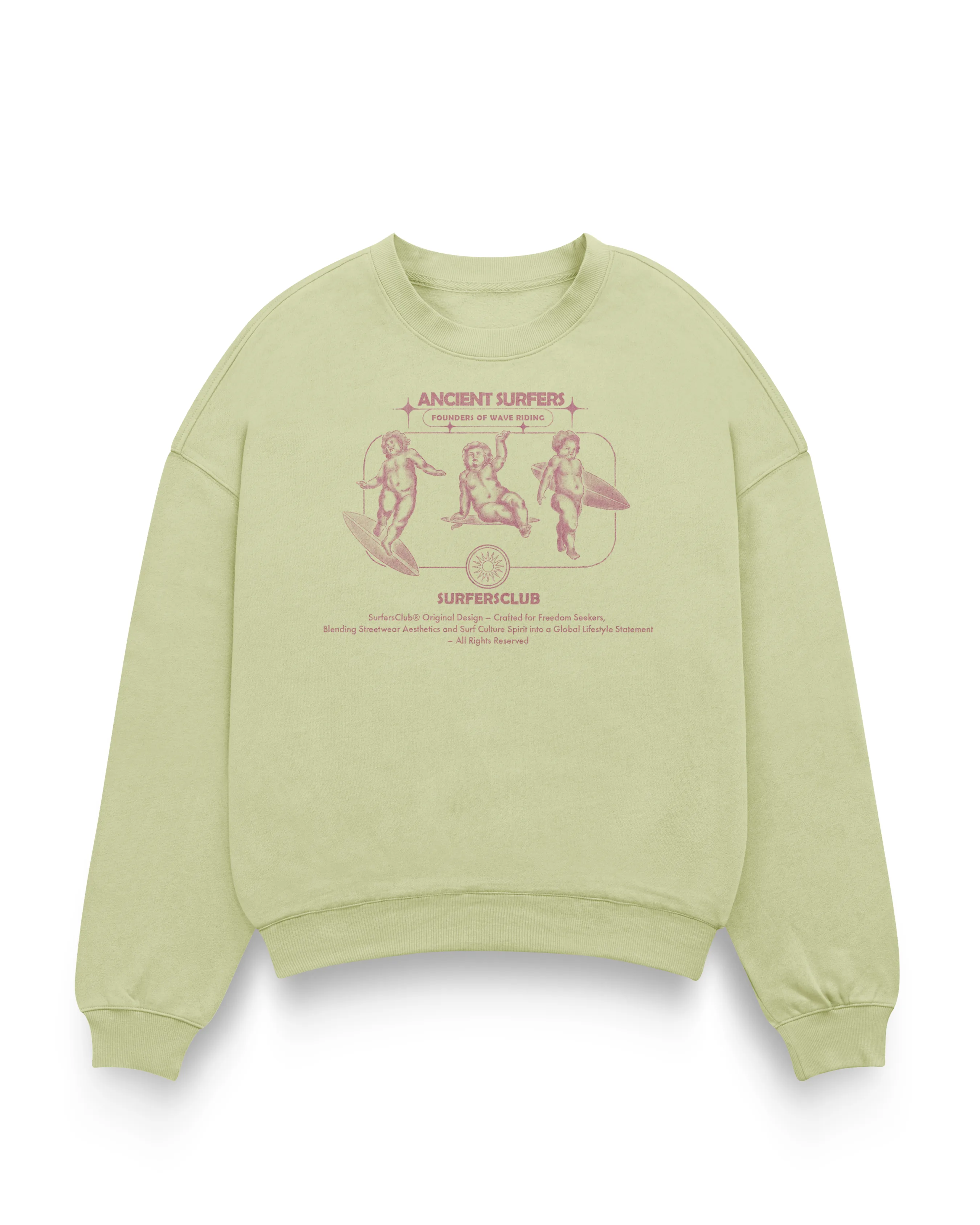 Surfersclub "Ancient Surfers" Heavyweight Sweatshirt - Pastel Yellow