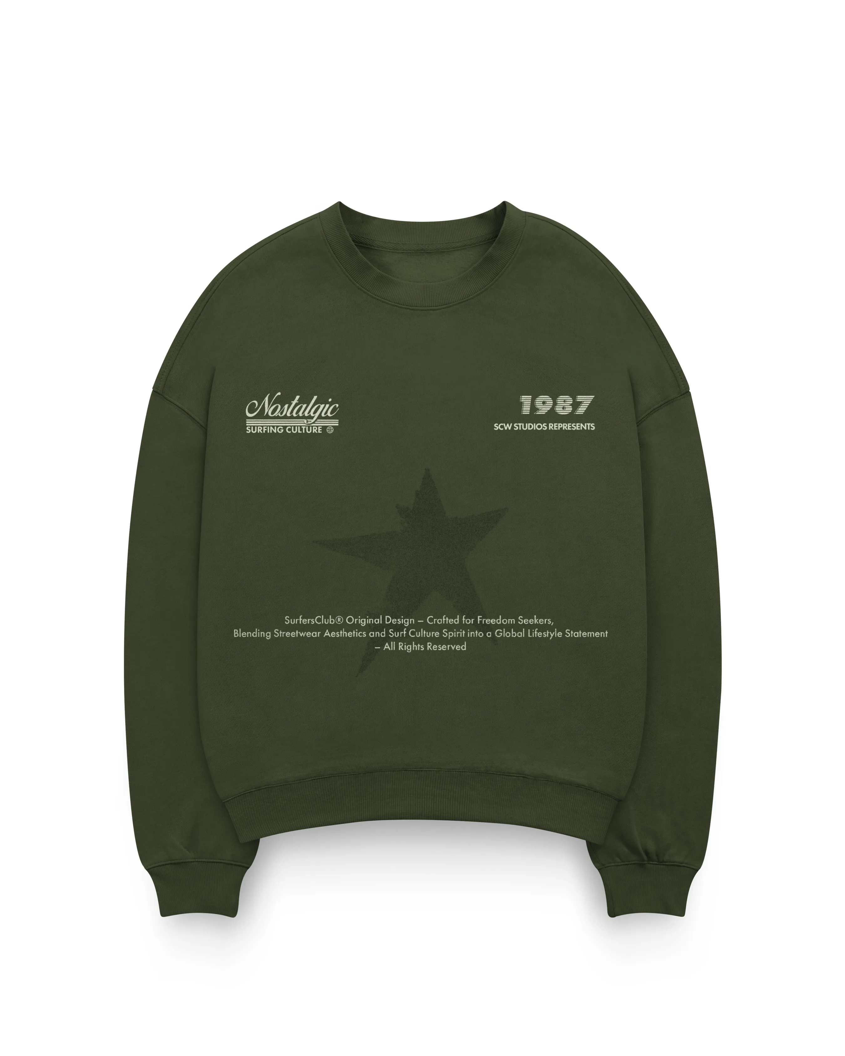 Surfersclub "Faded Star" Heavyweight Sweatshirt - Khaki [Pre Order ]