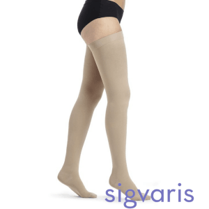 Sigvaris Thermoregulating ( Cotton ) Serisi Kasığa kadar Silikonlu | Hassas Ciltlere Özel Zarif ve Elastik (SİYAH) CCL2 ORTA BASINÇ