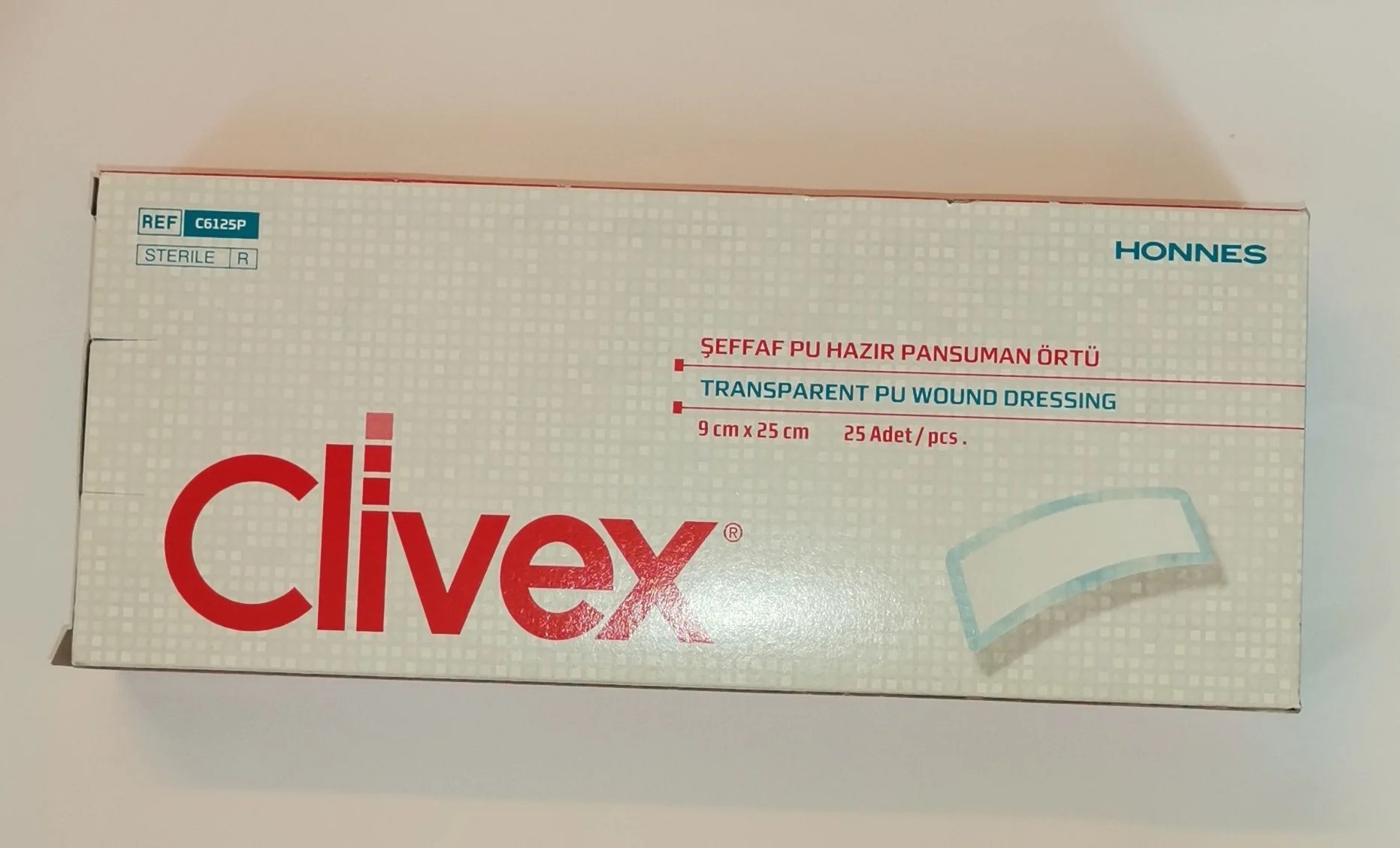 Clivex 9x25 cm Steril Hazır Pansuman Yara Örtüsü 25 Adet