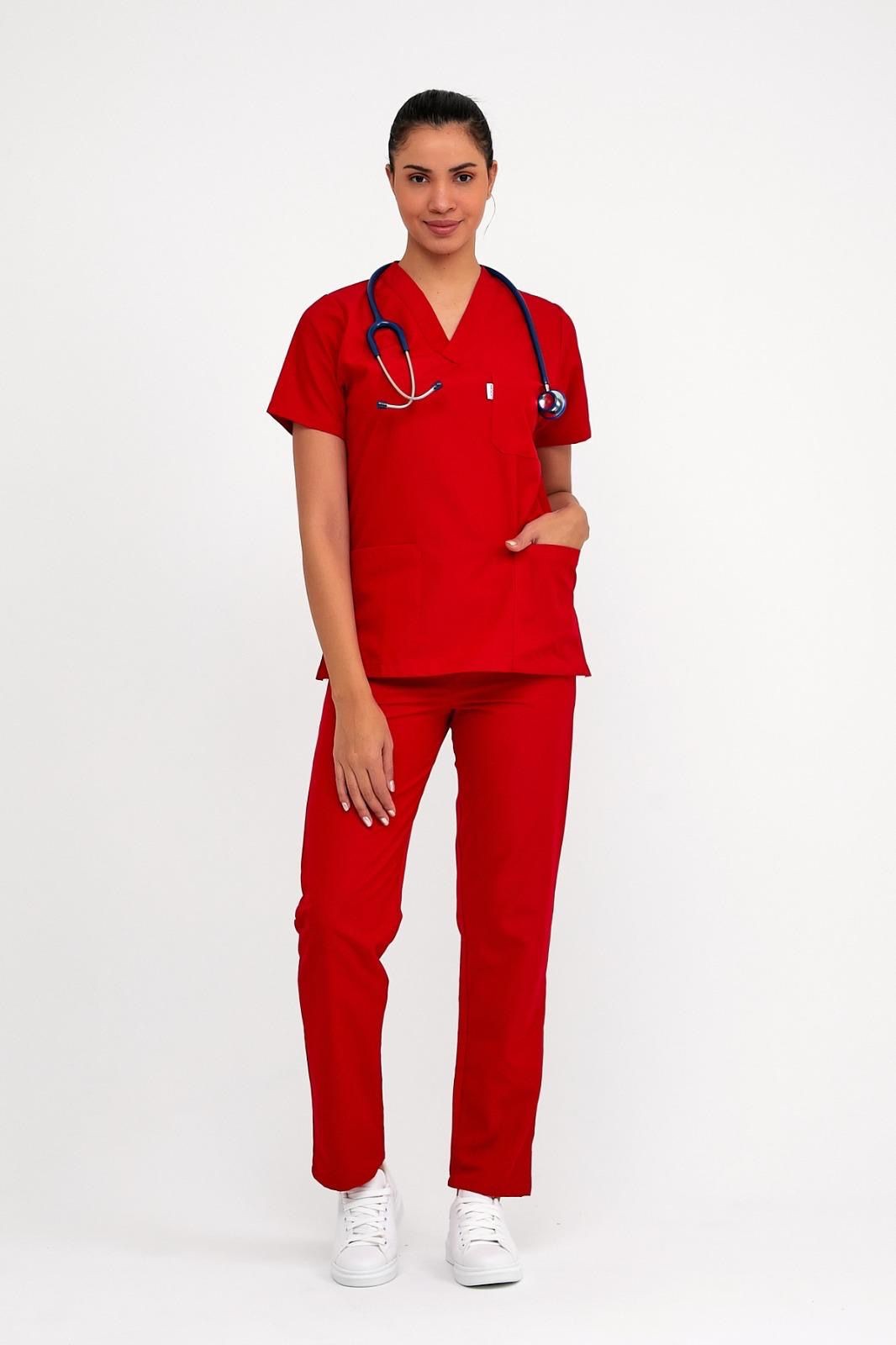 PLUTON Scrub Kırmızı Forma