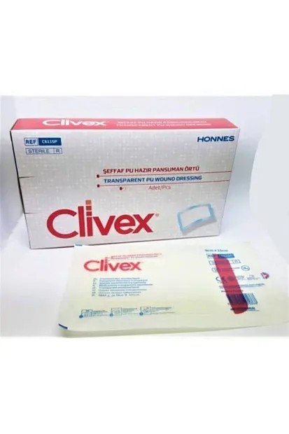 Clivex 9 x 20 cm Steril Hazır Su Geçirmez PU Pansuman Yara Örtüsü 
