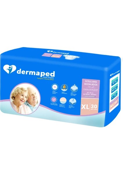 Dermaped Yetişkin Hasta Bezi Bel Bantlı Xl Beden 30 Adet (Süper Emici)