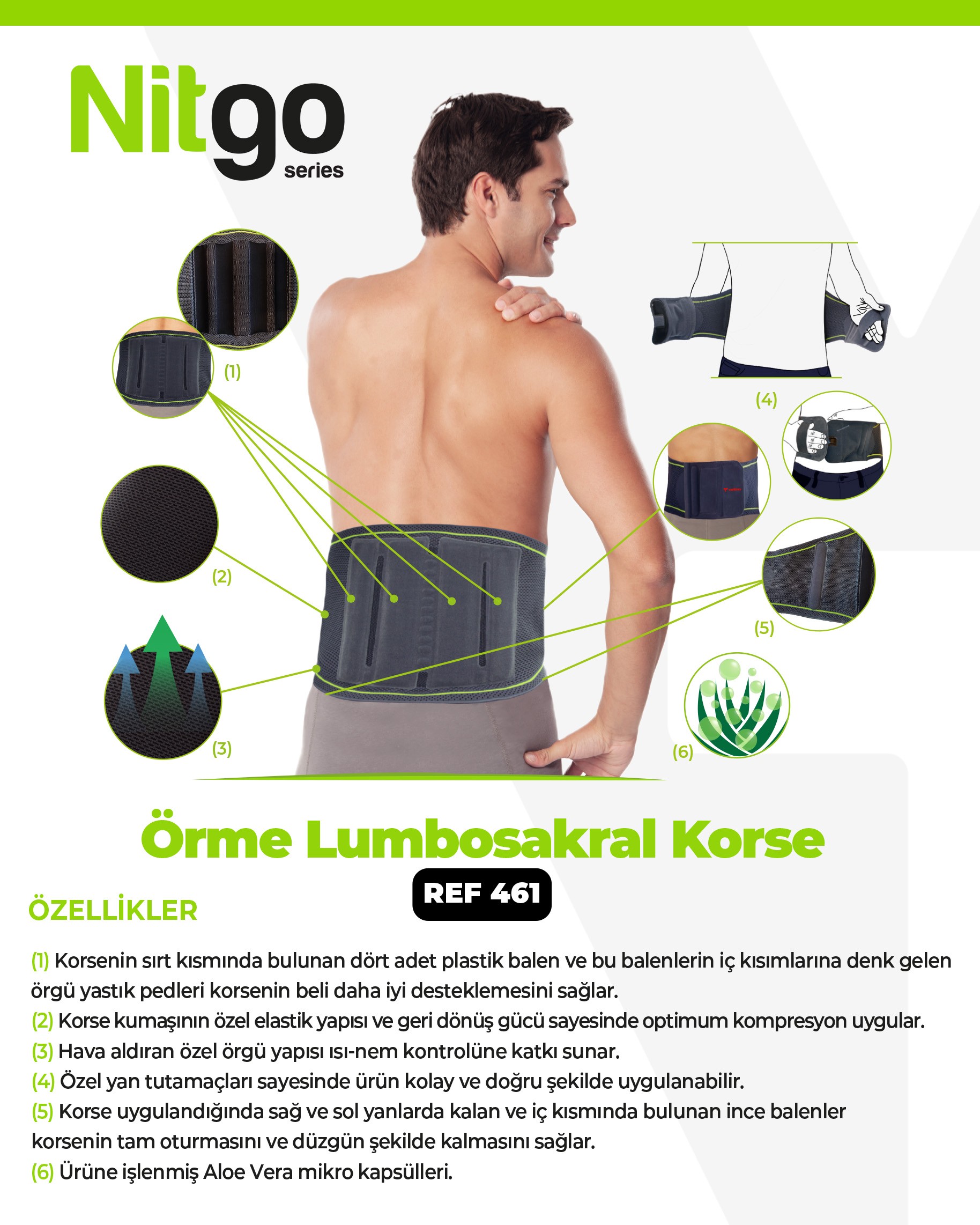 Örme Lumbosakral Korse Nitgo REF 461