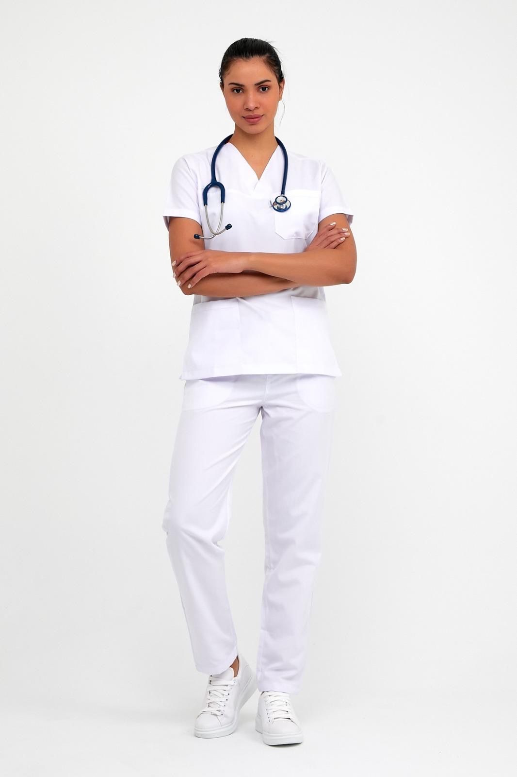 PLUTON Scrubs Beyaz Forma