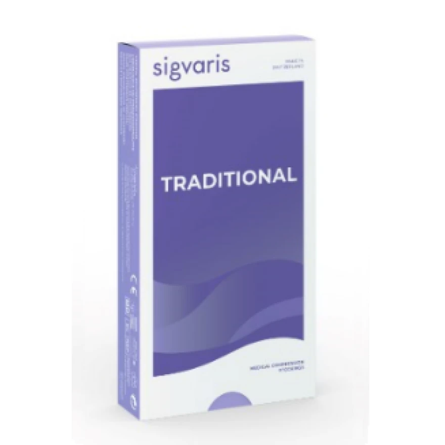Sigvaris Traditionel 503 Serisi Kasığa Kadar Orta Basınç Varis Çorabı | Doğal Kauçuk Çift Kat Örgü (BEJ) CCL2 ORTA BASINÇ