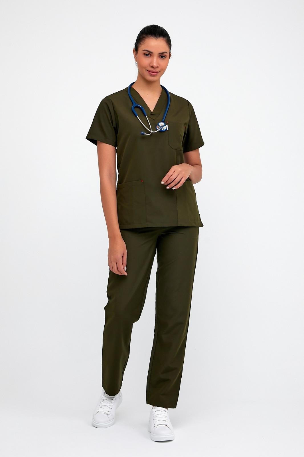 Pluton Scrubs Asker Yeşili Forma