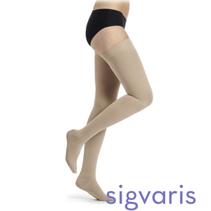 Sigvaris Thermoregulating ( Cotton ) Serisi Kasığa kadar Silikonlu | Hassas Ciltlere Özel Zarif ve Elastik (SİYAH) CCL1 HAFİF BASINÇ