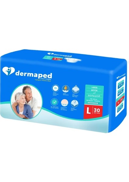 Dermaped Yetişkin Hasta Bezi Bel Bantlı L Beden 30 Adet
