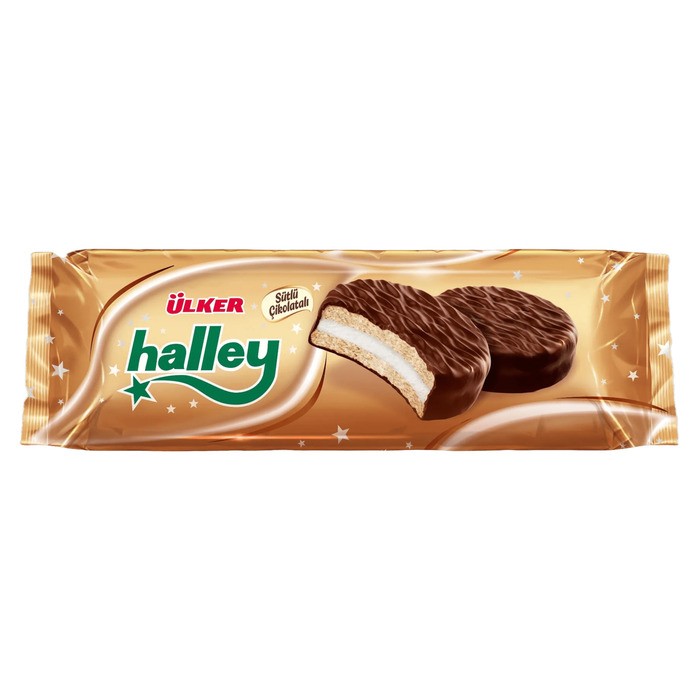 Ülker Halley Çikolata Kaplamalı Sandviç Bisküvi 240 Gr