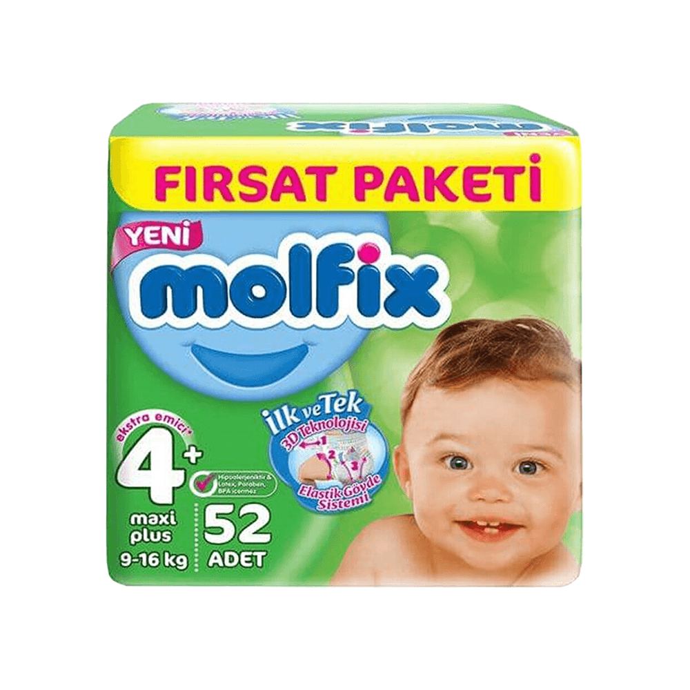Molfix 4+ Beden Bebek Bezi (52'li)