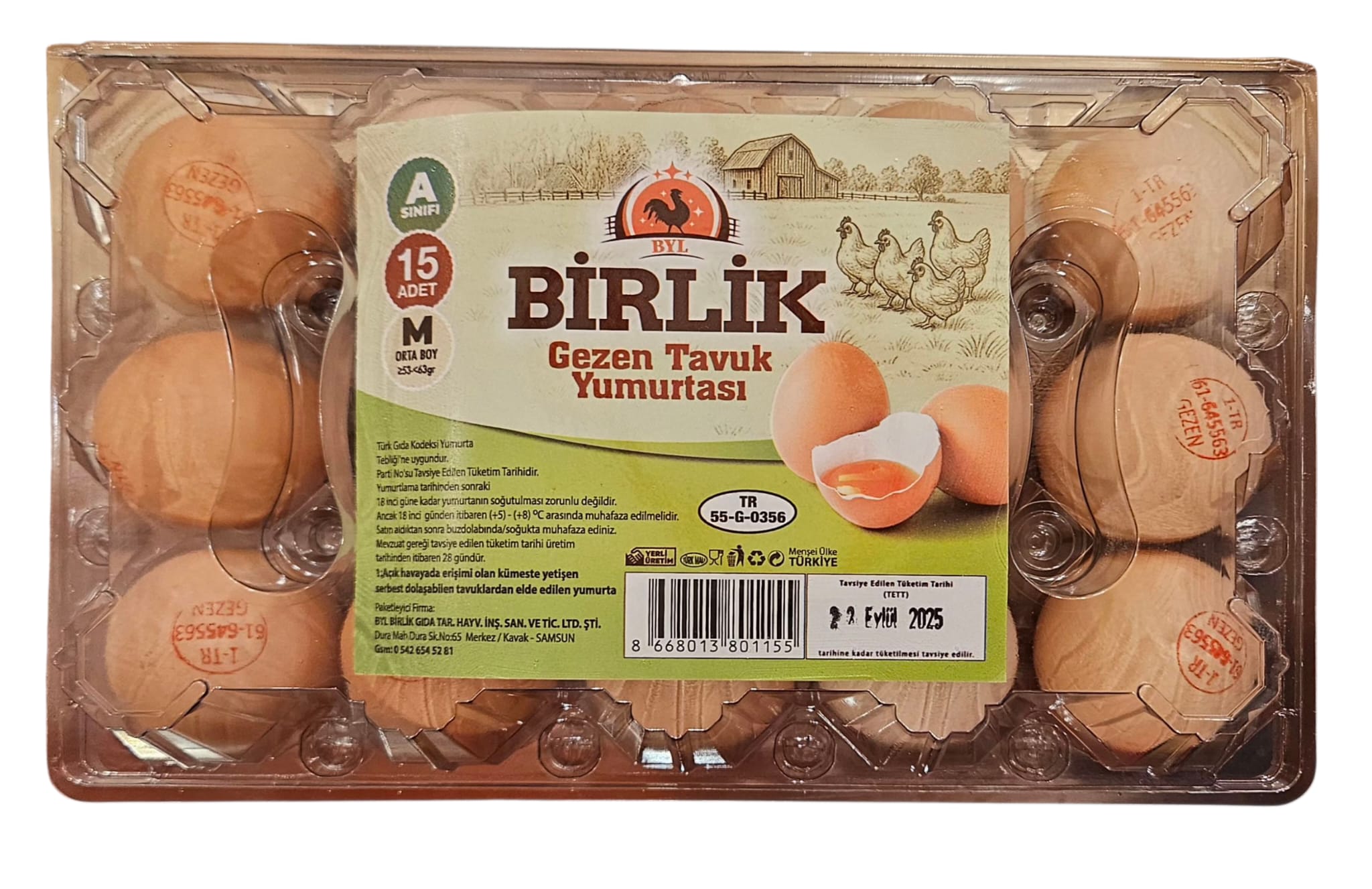 Birlik Gezen Tavuk Yumurtası M Boy 15'li