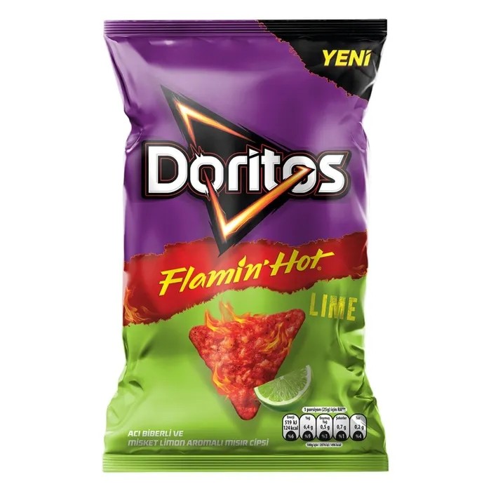 Doritos Mısır Cipsi Flamin' Hot Acı Biberli Misket Limonlu 102 Gr