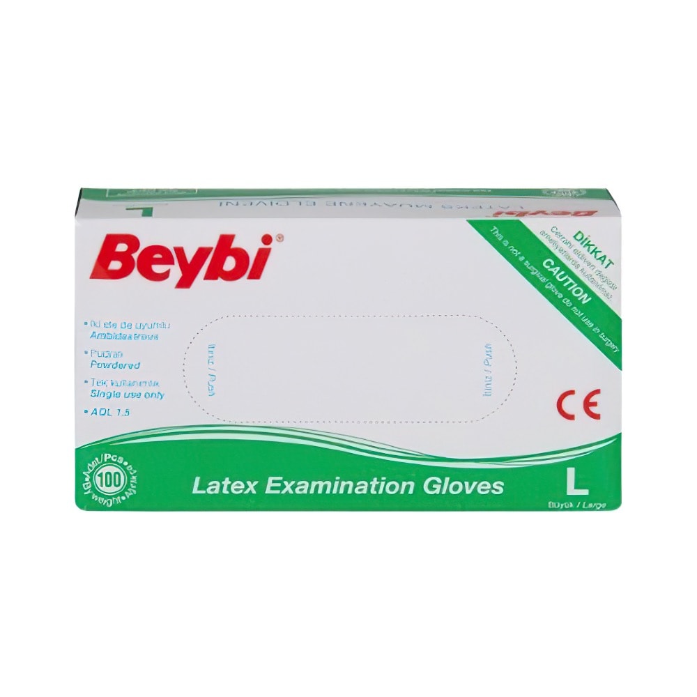 Beybi Lateks Muayene Eldiveni L Boy 100'lü