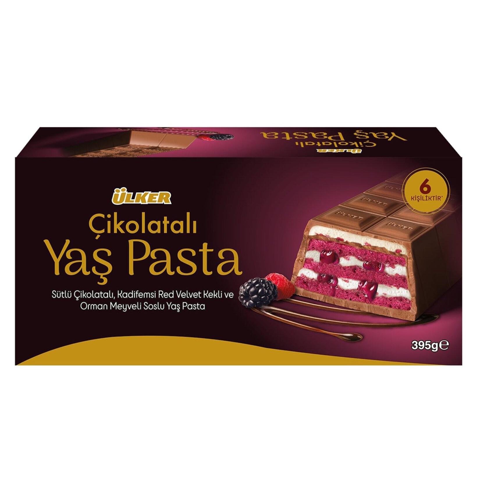 Ülker Çikolatalı Yaş Pasta Orman Meyveli Kutu 395 Gr