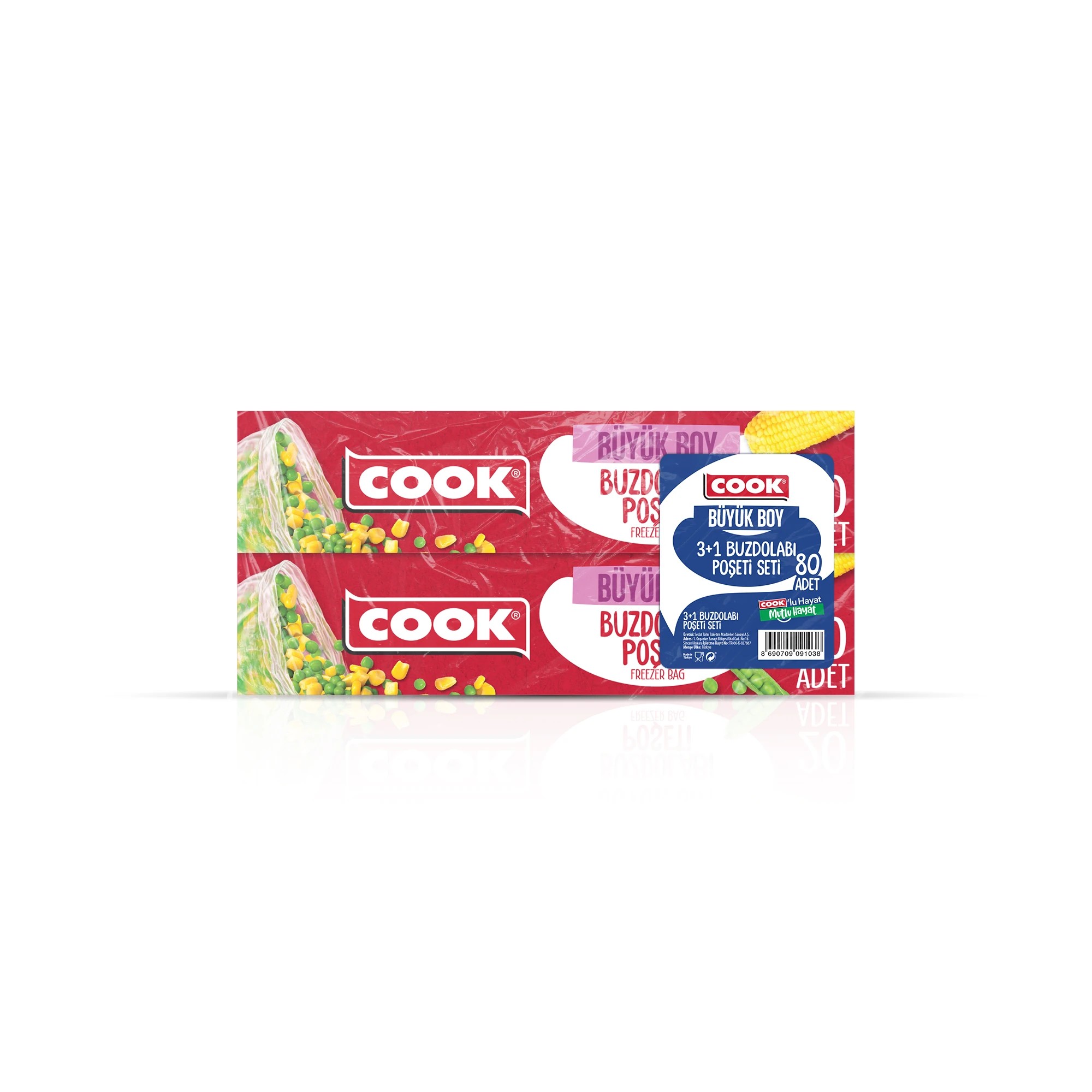 Cook Buzdolabı Poşeti Büyük Boy 3+1 (80 adet)