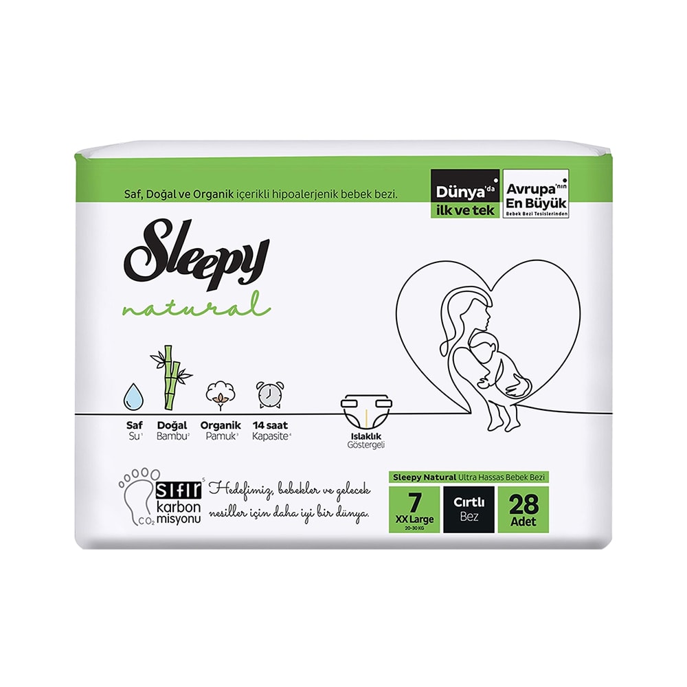 Sleepy Natural 7 Beden Bebek Bezi 28'li