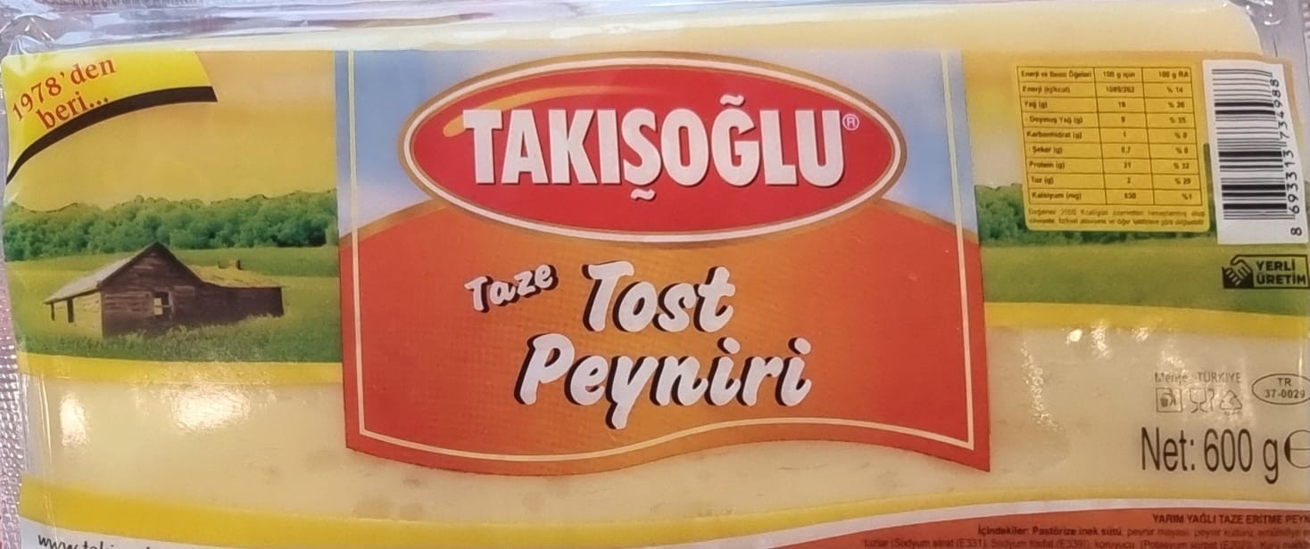 Takışoğlu Taze Tost Peyniri 600 Gr