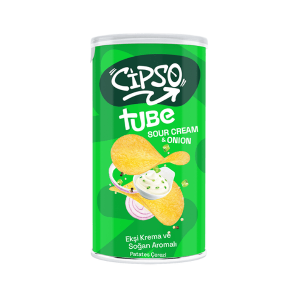 Cipso Tube Ekşi Krema & Soğan Aromalı Patates Çerezi 90 Gr