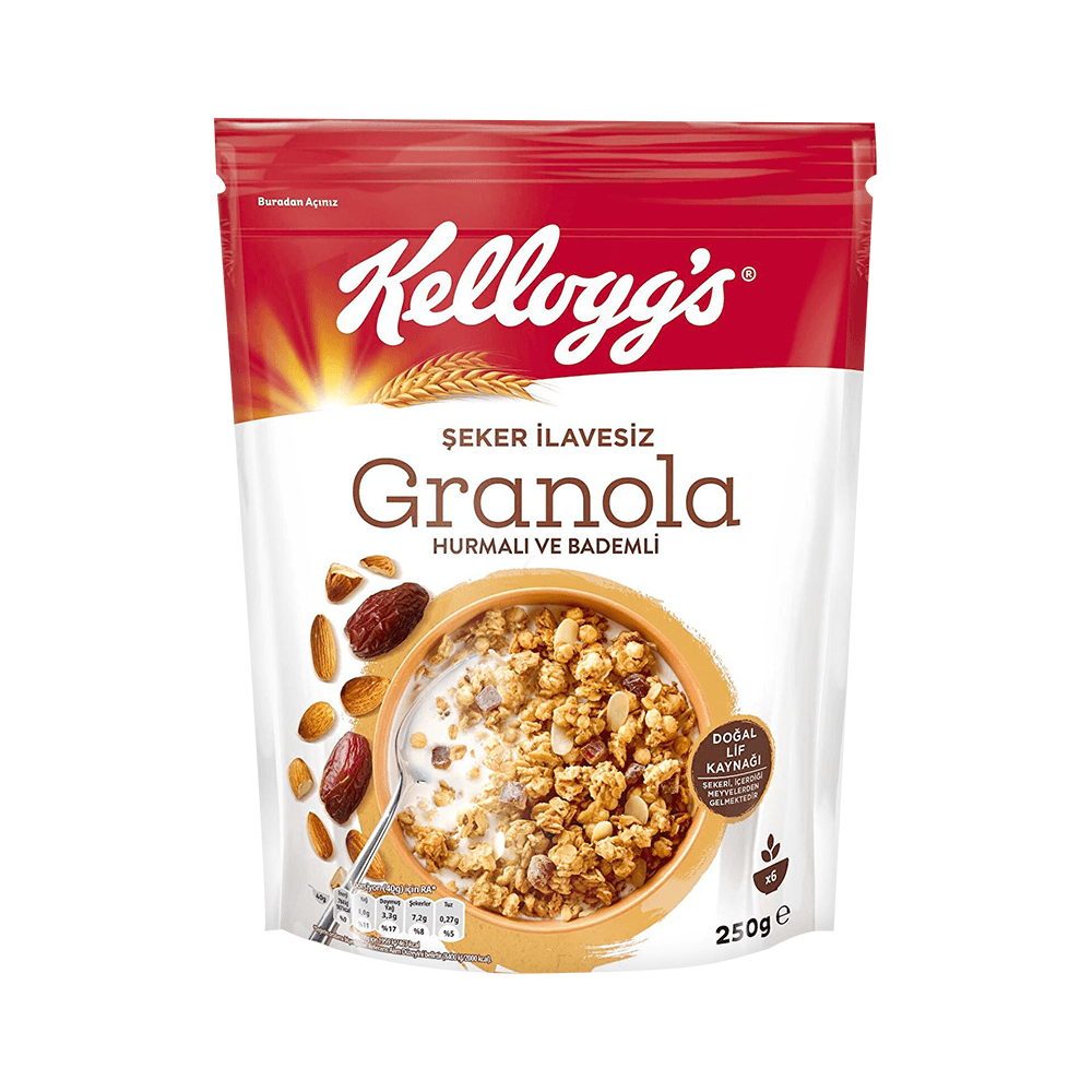 Kellogg's Şeker İlavesiz Hurmalı & Bademli Granola 250 Gr