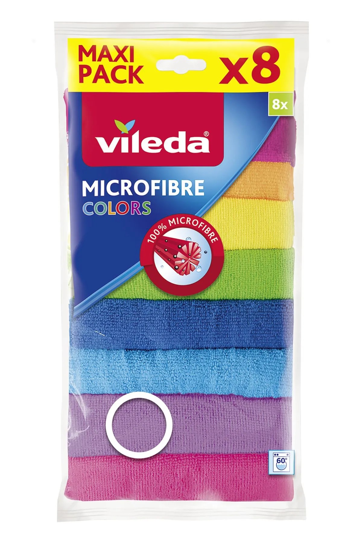 Vileda Mikrofiber Renkli Temizlik Bezi 8'li 
