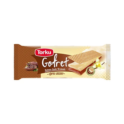Torku Çifte Lezzet Kakao & Sade Kremalı Gofret 142 Gr