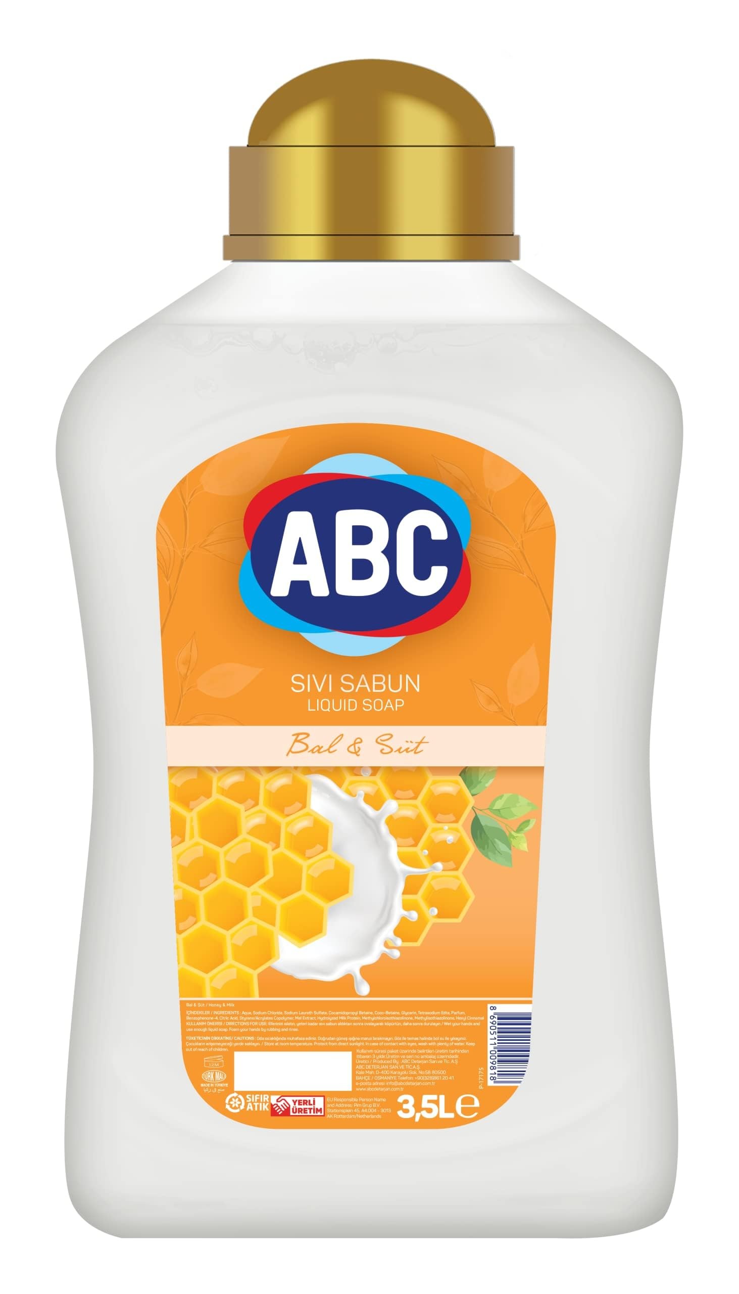 ABC Sıvı Sabun Bal Ve Süt 3 Lt