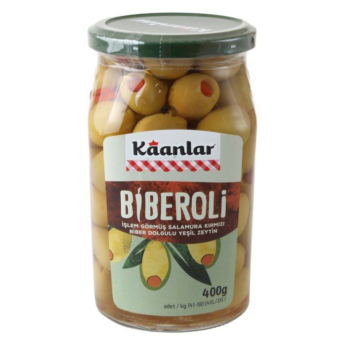 Kaanlar Yeşil Biberli Zeytin Biberoli 400 Gr