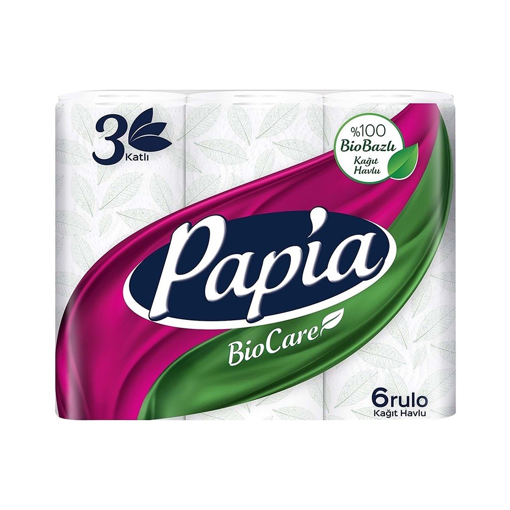 Papia Biocare Üç Katlı Kağıt Havlu 6’lı