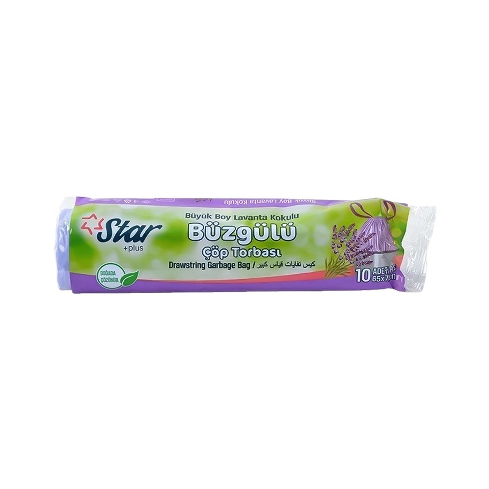 Star Büzgülü Çöp Poşeti Büyük Boy Lavanta Kokulu 10'lu