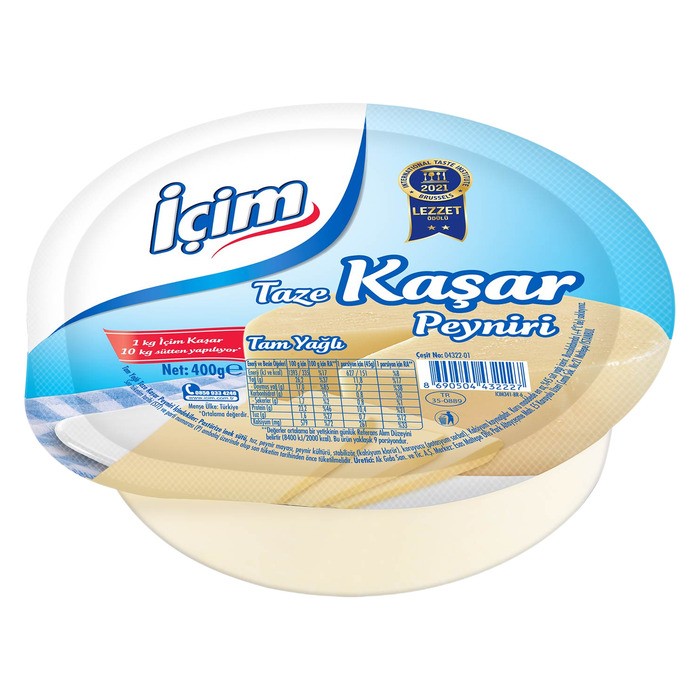İçim Peynir Tam Yağlı Taze Kaşar 400 Gr