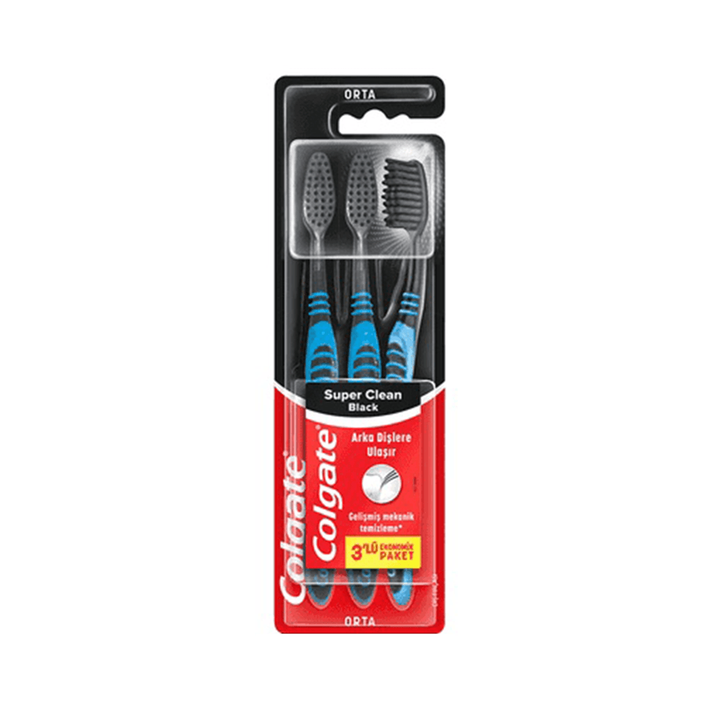 Colgate Super Clean Black Diş Fırçası 3'lü