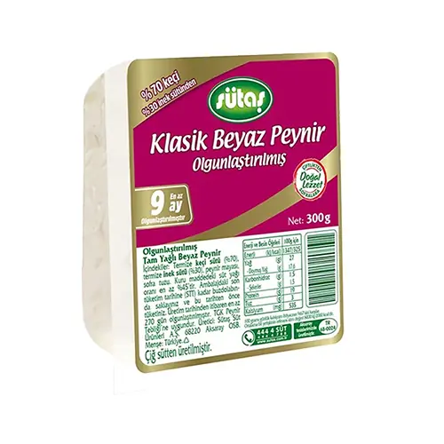 SÜTAŞ KLASİK BEYAZ OLG.%70 KEÇİ PEYNİRİ 300GR