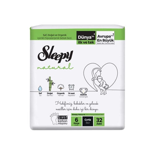 Sleepy Natural No: 6 XL Bebek Bezi 15-25 Kg 32'li