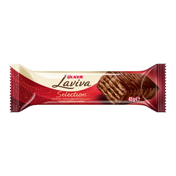 Ülker Laviva Selection Premium Sütlü Çikolata Kaplamalı Fındıklı Kremalı Gofret 45 Gr