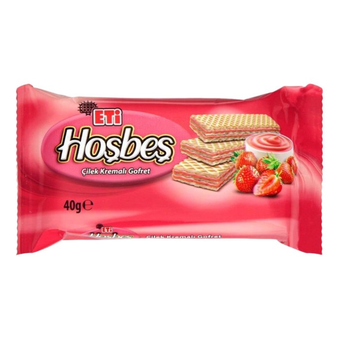 Eti Hoşbeş Çilek Kremalı Gofret 40 Gr