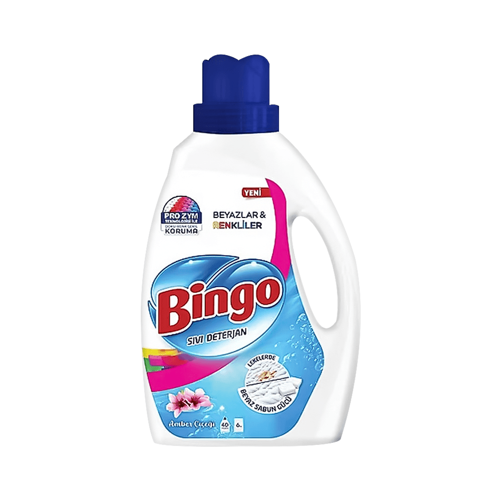 Bingo Amber Çiçeği Kokulu Beyaz & Renkliler İçin Sıvı Deterjan 2.6 L