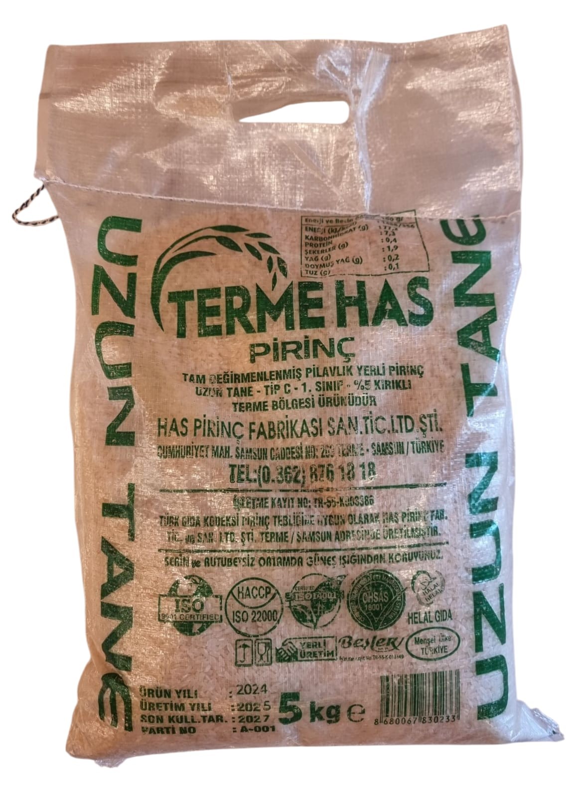 Seyhanlar Pirinç Terme 5 Kg