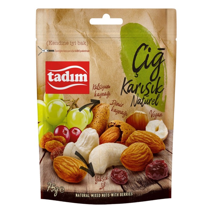 Tadım Naturel Çiğ Karışık Kuruyemiş 75 Gr