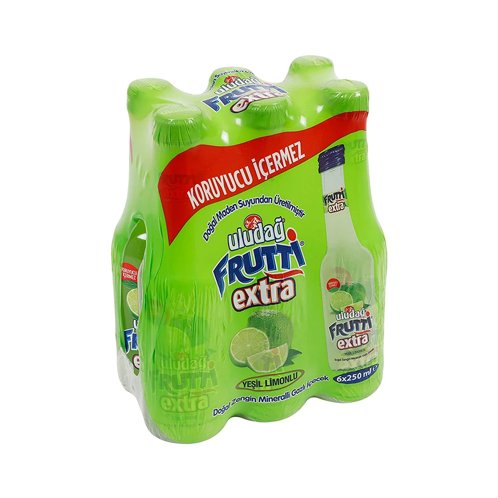 Uludağ Frutti Extra Yeşil Limon Aromalı Maden Suyu 6 x 250 Ml