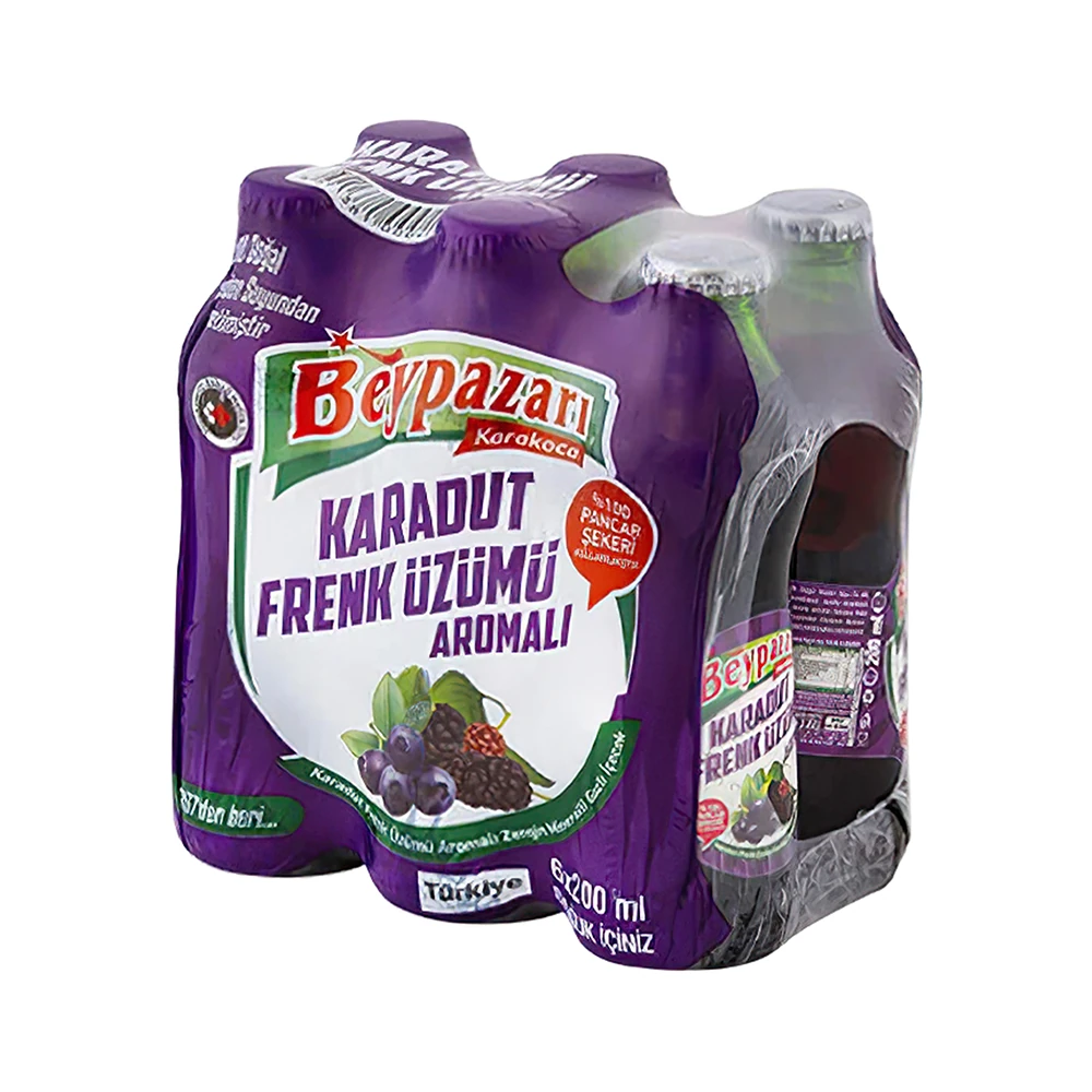 Beypazarı Karadut Frenk Üzümü Aromalı Maden Suyu 6 x 200 Ml