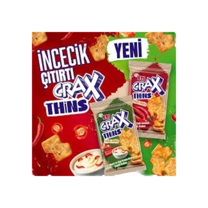 Eti Crax Thins Mexican Chili Aromalı Çeşnili Kraker 35 Gr