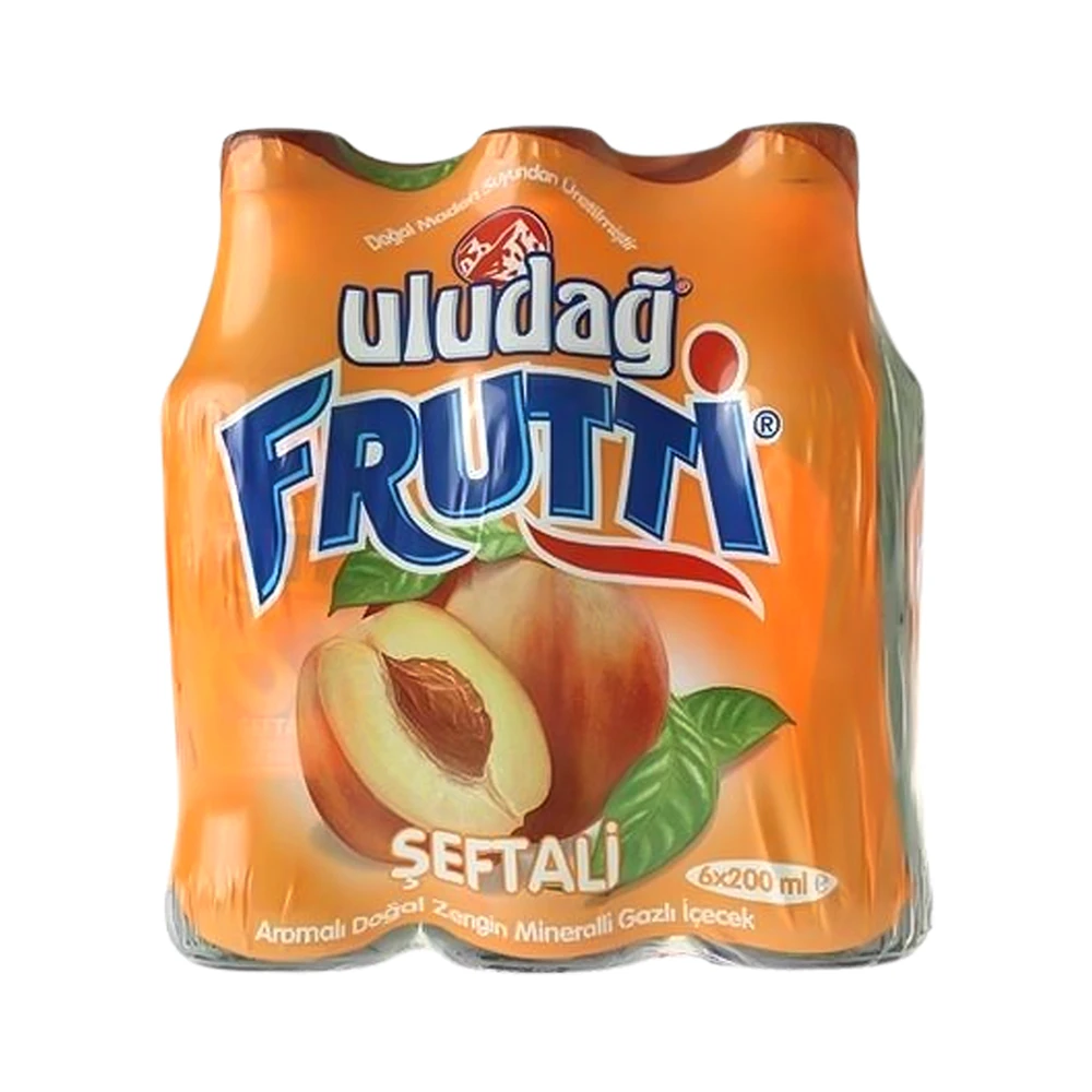 Uludağ Frutti Şeftali Aromalı Maden Suyu 6 x 200 Ml