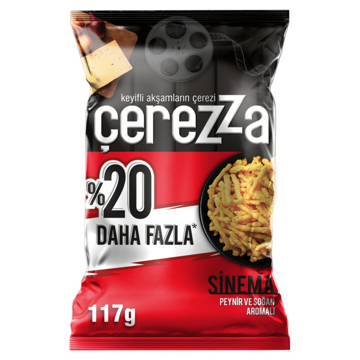 Çerezza Sinema Mısır Cipsi Peynir Soğan Süper Boy 117 Gr