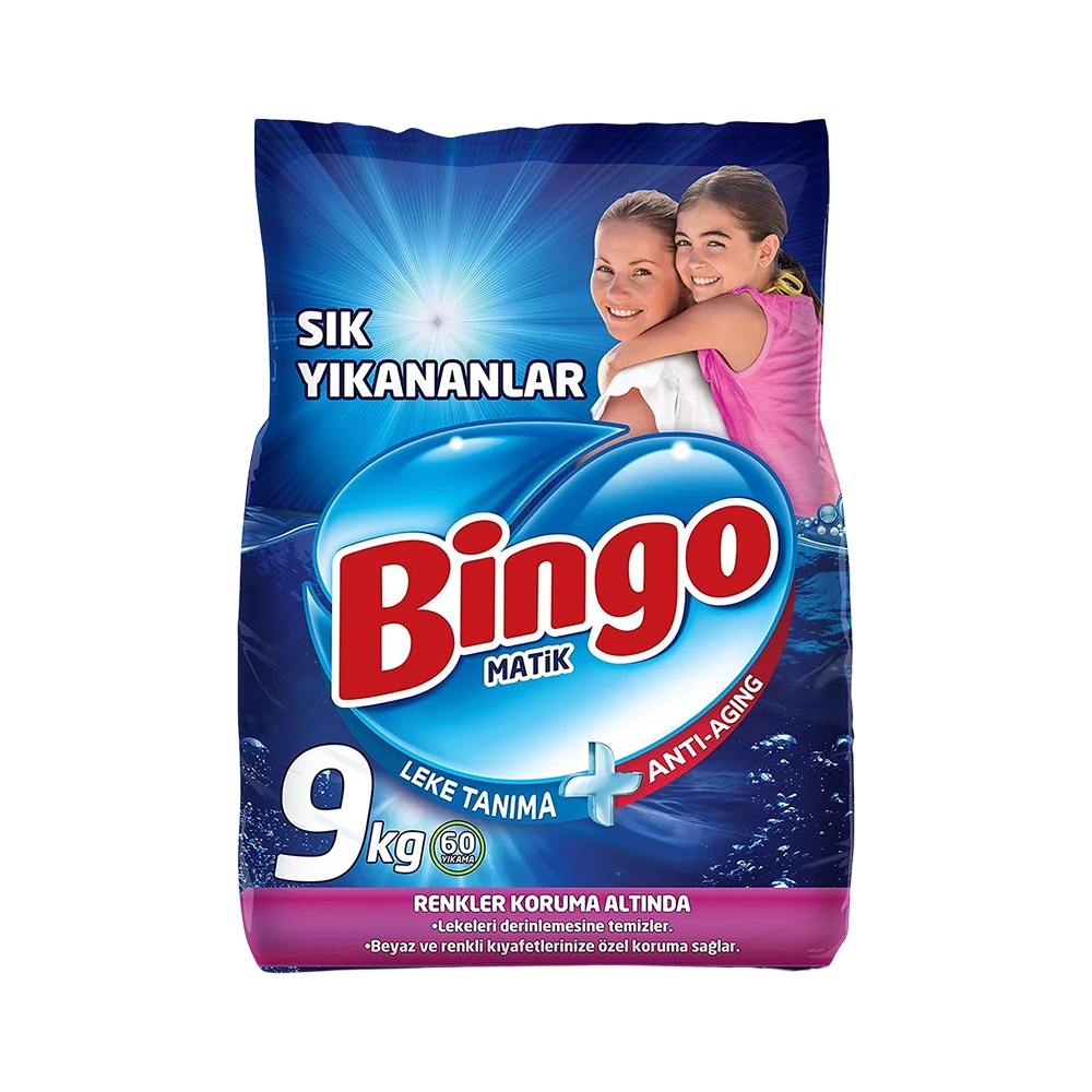 Bingo Sık Yıkananlar Toz Çamaşır Deterjanı 9 Kg