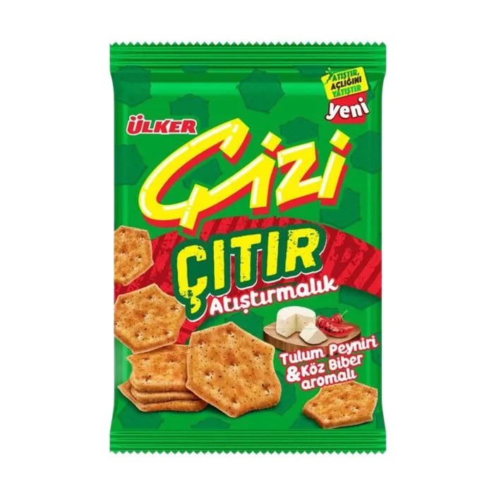 Ülker Çizi Çıtır Atıştırmalık Tulum Peyniri & Köz Biber Aromalı 80 Gr