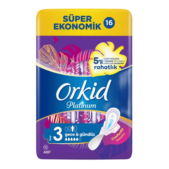 Orkid Ped Platinum Gece & Gündüz Boy 3 Süper Ekonomik 16'lı