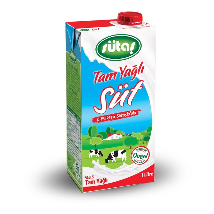 Sütaş Tam Yağlı Süt %3.5 Yağlı 1 L