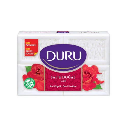 Duru Saf ve Doğal Gül Kokulu Sabun 4x150 Gr